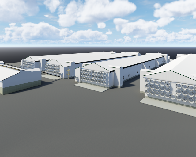 Poultry Layer House Complex Render